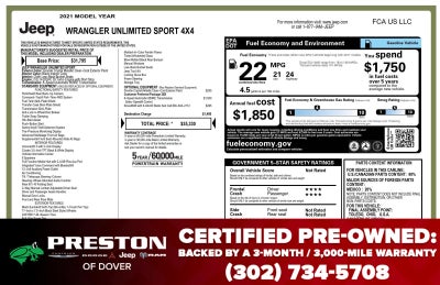 2021 Jeep Wrangler Unlimited Sport