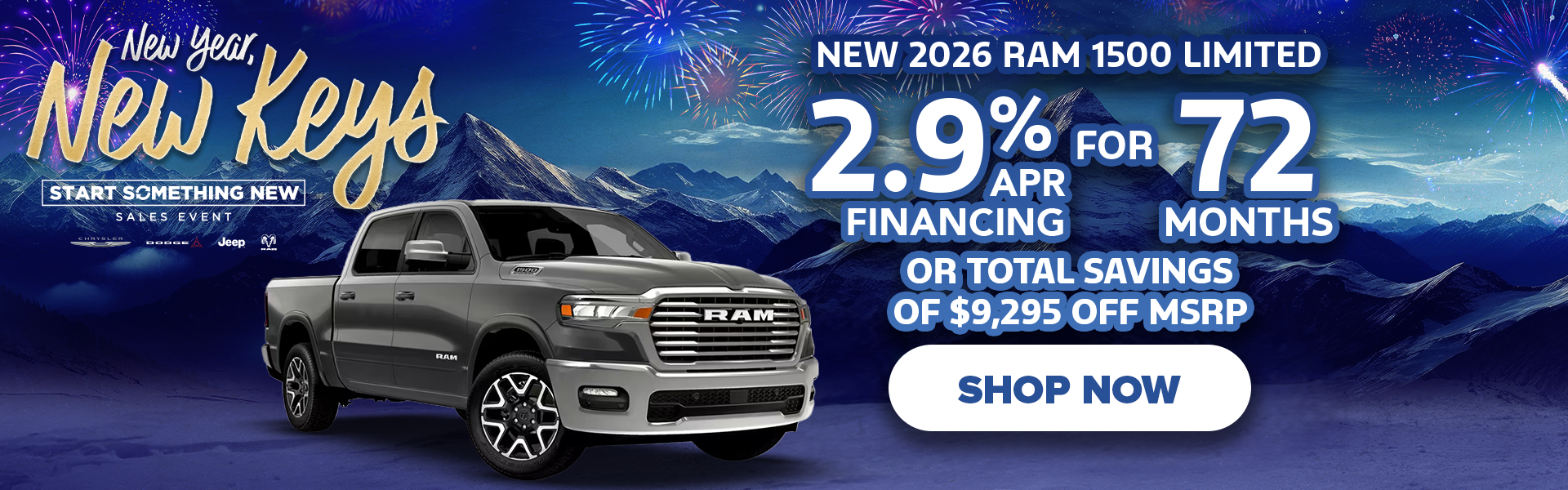 2.9% APR 72 Mo. or Save $9,295 | 2026 RAM 1500 Limited